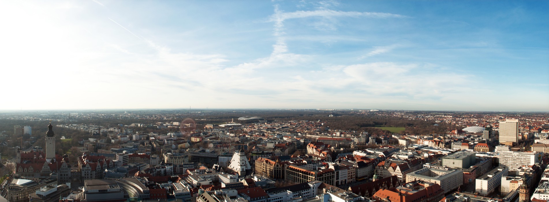 City-Hochhaus Leipzig: Panorama Ausblick nach Westen, Leipzig